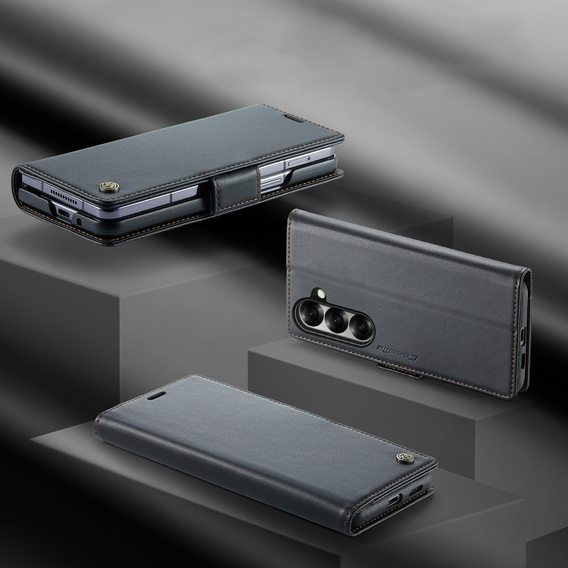 CASEME Litchi Wallet flipové puzdro pre Samsung Galaxy Z Fold7 5G