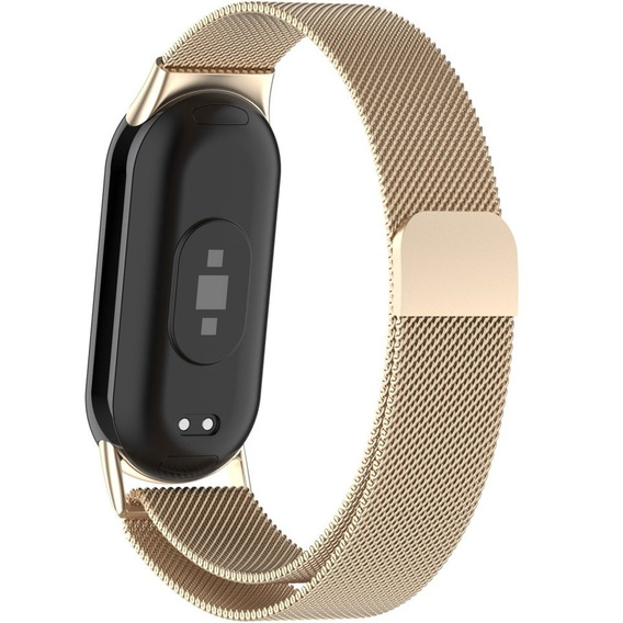 Milánsky náramok s puzdrom pre Xiaomi Smart Band 10 / 9 / 8, šampanské