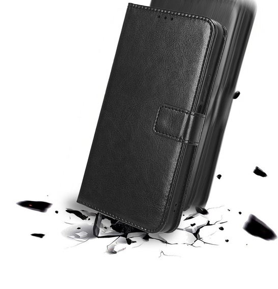 Klapkové puzdro pre CMF Nothing Phone 2 Pro, Crazy Horse Wallet, čierne