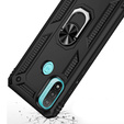 Pancierované obal na mobil pre Motorola Moto E20/E30/E40, Nox Case Ring, čierne