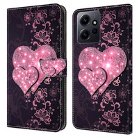 Klapkové puzdro pre Xiaomi Redmi Note 12 4G, Wallet Hearts, ružové