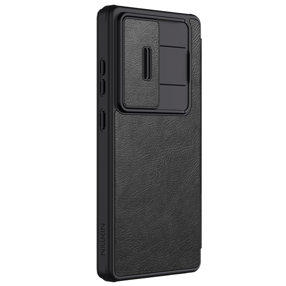 Flipové puzdro NILLKIN pre Samsung Galaxy S25 Ultra, CamShield Qin Pro, kožené, čierne