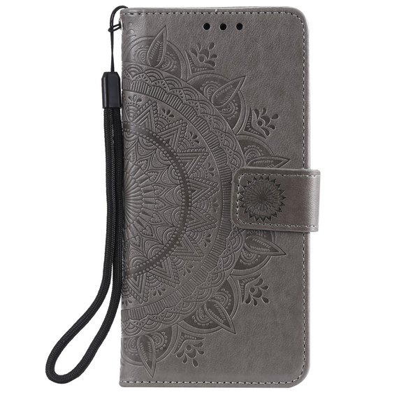 Klapkové puzdro pre Oppo Reno6 5G, Mandala, sivé
