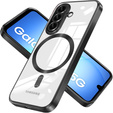 Puzdro pre Samsung Galaxy A17 5G, Electro MagSafe, priehľadné s čiernymi stranami