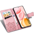 Klapkové puzdro pre Honor 400 5G, Butterfly, ružové rose gold
