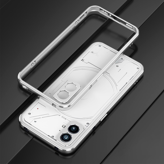 Puzdro na telefón Nothing Phone (2), Armor Bumper, strieborné