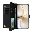 Puzdro s chlopňou pre Realme 14 Pro+ 5G, Crossbody Leather Wallet, čierne