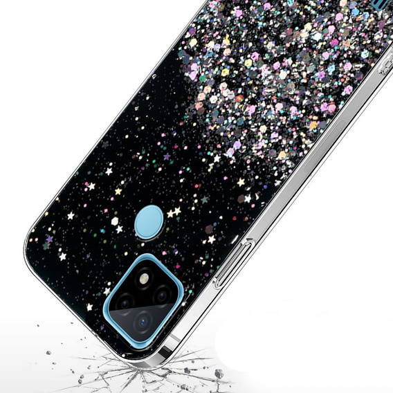 Obal na mobil pre Realme C21, Glittery, čierne