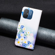 Klapkové puzdro pre Xiaomi Redmi 12C, butterfly and flowers, biele