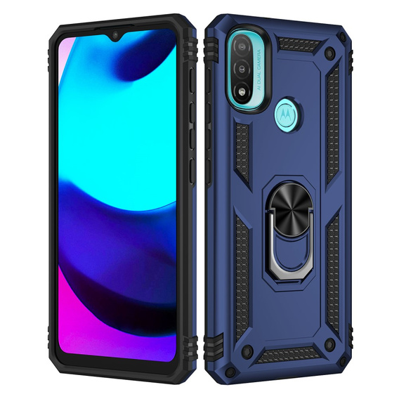 Pancierované obal na mobil pre Motorola Moto E20/E30/E40, Nox Case Ring, modré