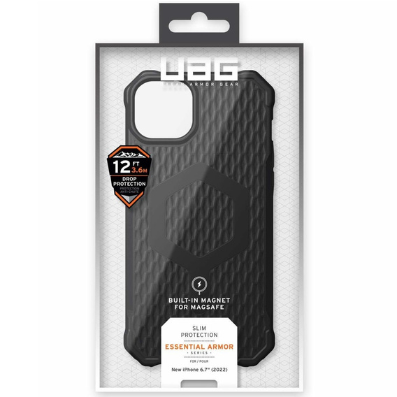 Urban Armor Gear Obal na mobil pre iPhone 14 Plus, Essential Armor MagSafe, čierne
