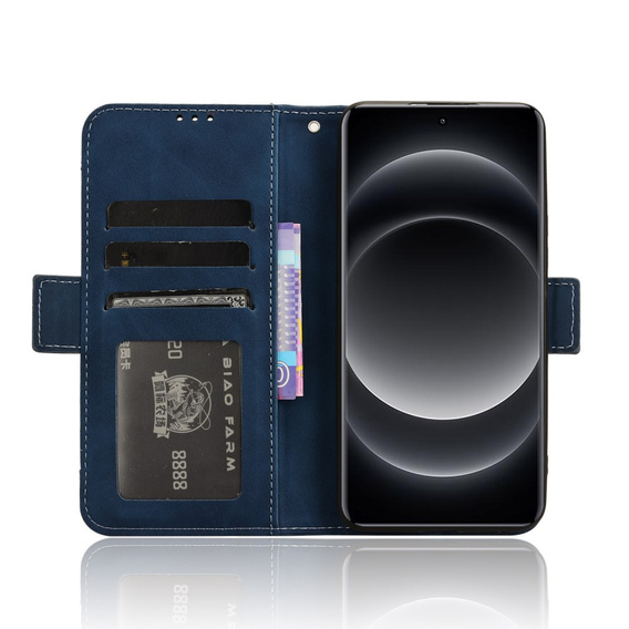 Klapkové puzdro pre Xiaomi 14 Ultra, Card Slot, tmavomodré