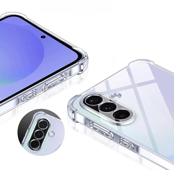 Puzdro pre Samsung Galaxy A36, Erbord Dropproof, priehľadné + sklo