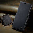 CASEME puzdro pre Samsung Galaxy S22 Ultra, Leather Wallet Case, čierne