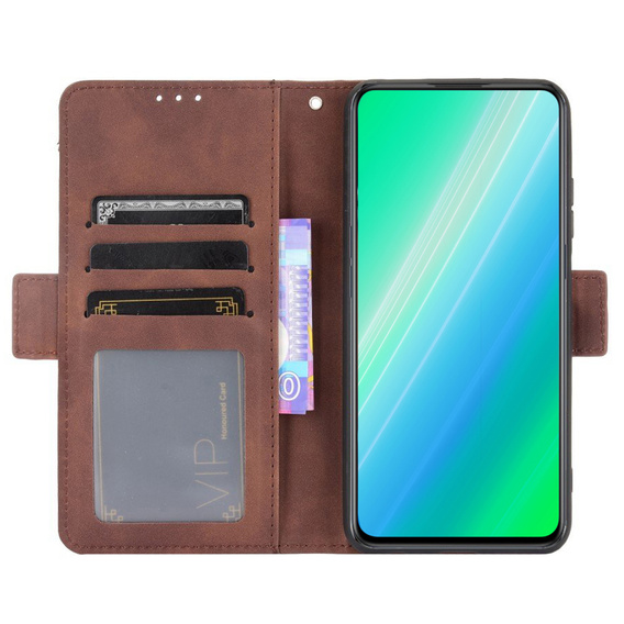 Klapkové puzdro pre HTC U23 Pro, Card Slot, hnedé