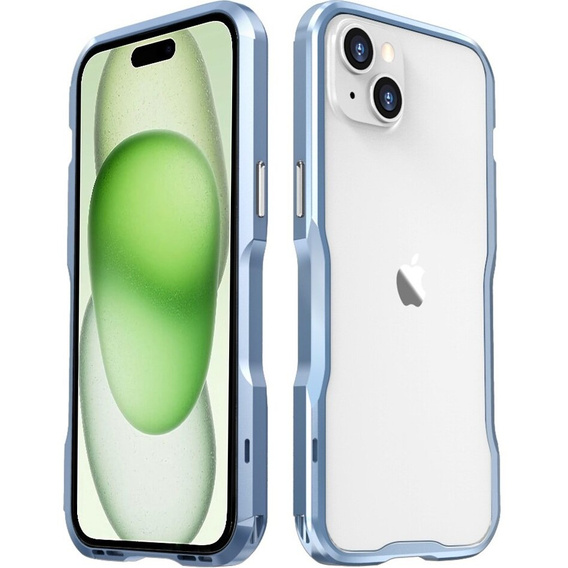 Puzdro LUPHIE pre iPhone 15 Plus, Armor Bumper, modré
