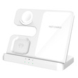 Bezdrôtová indukčná nabíjačka 3 v 1 QI rýchla pre Samsung S25 S24 S23 Galaxy Watch Buds Stanica biela