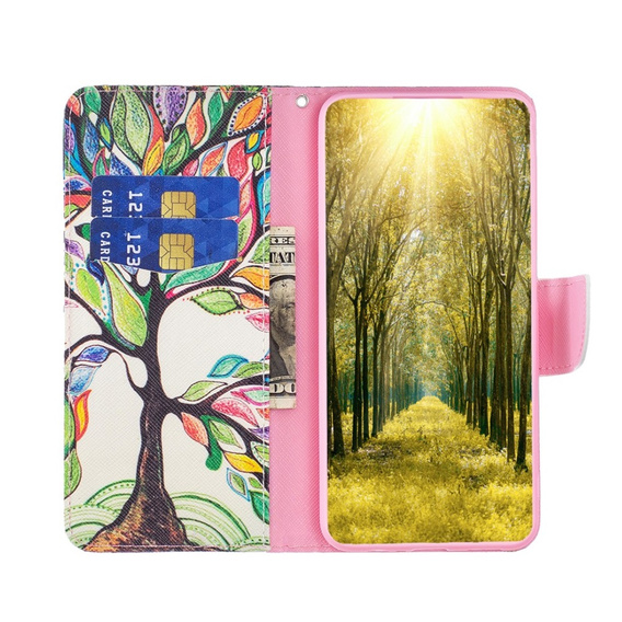 Klapkové puzdro pre Samsung Galaxy M34, Wallet, tree of life, biele
