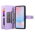 Klapkové puzdro pre Samsung Galaxy S24 FE, Wallet Zipper Pocket, fialové