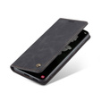 CASEME puzdro pre Samsung Galaxy S22+ Plus 5G, Leather Wallet Case, čierne
