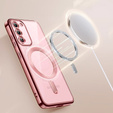 Puzdro pre Samsung Galaxy S23, Electro MagSafe, ružové rose gold + sklo na displej