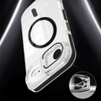 Puzdro pre iPhone Air, pre MagSafe, so stojanom, priehľadné s čiernymi vložkami
