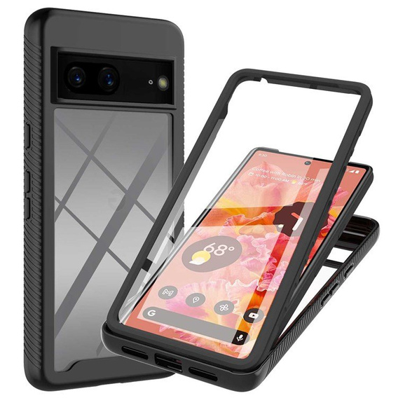 Puzdro pre Google Pixel 7, Shockproof, s fóliou, čierne