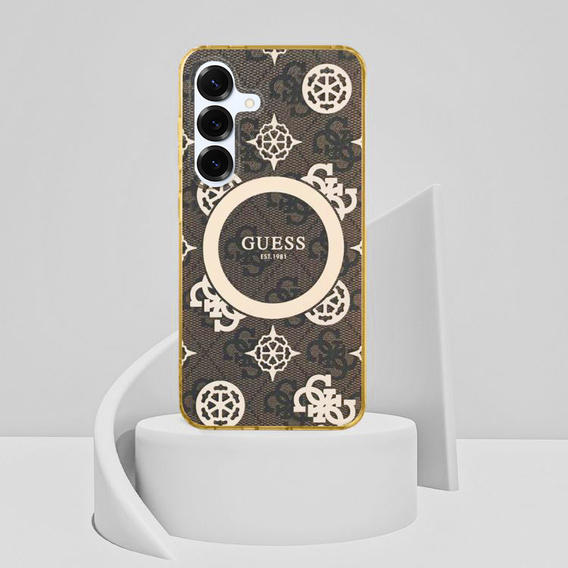 GUESS Magnetické puzdro IML Peony pre Samsung Galaxy S25