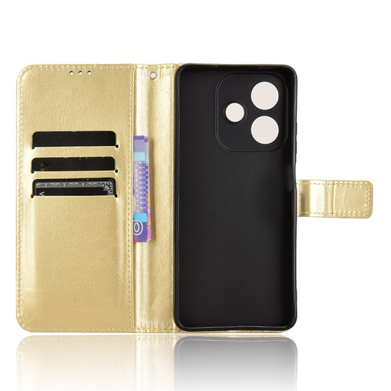 Klapkové puzdro pre Oppo A40 / Oppo A40m, Crazy Horse Wallet, zlaté