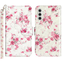 Klapkové puzdro pre Samsung Galaxy A35 5G, Wallet, Roses biele