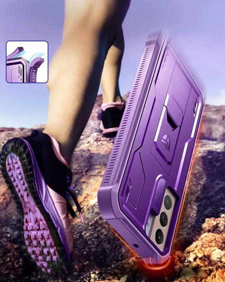 Obrnené puzdro pre Samsung Galaxy S22, Dexnor Full Body, fialové
