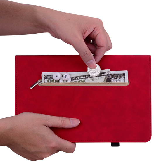 Obal na mobil pre Lenovo Tab M9, Wallet Pen Slot, červené