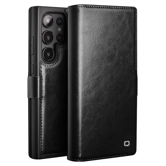 Flipové puzdro pre Samsung Galaxy S25 Ultra, QIALINO Leather Wallet, čierne