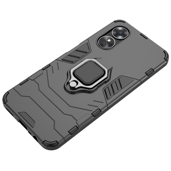 Obal na mobil pre Oppo A17, Kickstand Ring, čierne