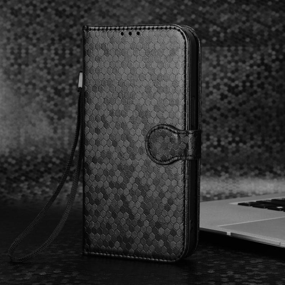 Flipové puzdro pre Xiaomi Redmi 15C 4G/LTE, Wallet Rhombus, čierne