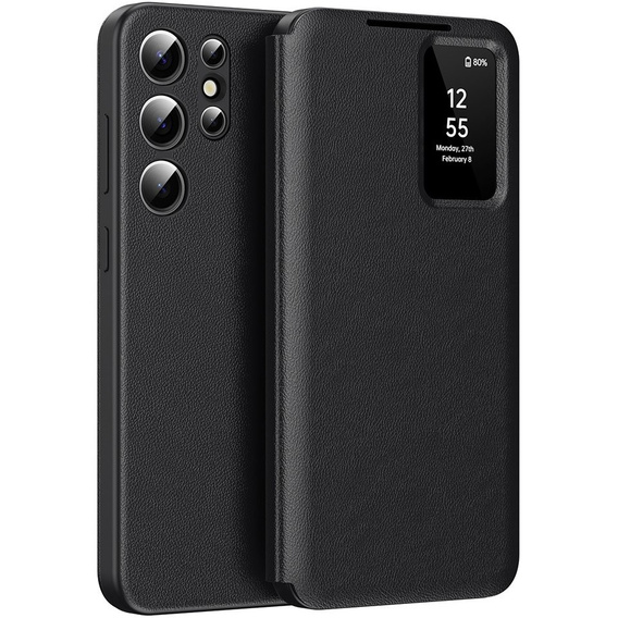Flipové puzdro pre Samsung Galaxy S24 Ultra, Smart View Wallet, čierne