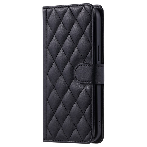 Puzdro s chlopňou pre Samsung Galaxy S25 Ultra, Rhombus Crossbody Leather, čierne