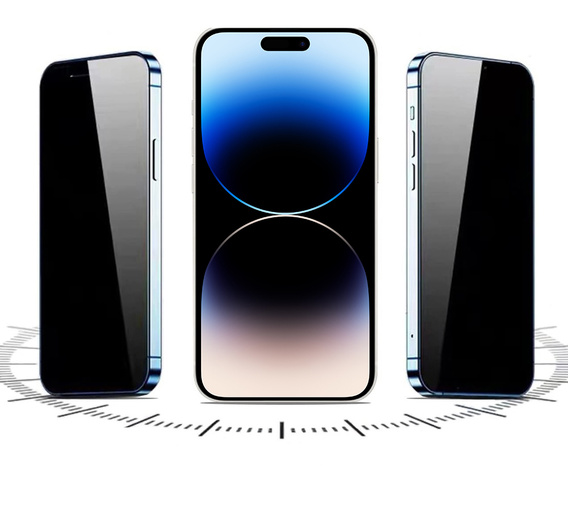 2x tvrdené sklo na ochranu súkromia pre iPhone 14 Pro Max, ERBORD 9H Easy App Anti-Peep