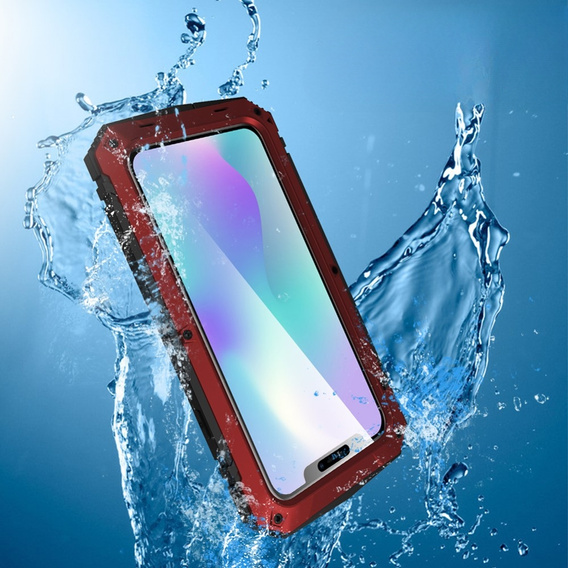 Obrnené puzdro pre iPhone 11, R-JUST, červené / čierne