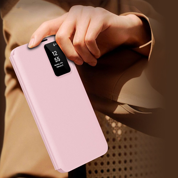 Flipové puzdro pre Samsung Galaxy A56 5G, Smart View Wallet, ružové