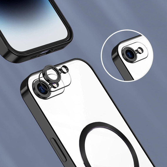 Puzdro pre iPhone 7 / 8, Electro MagSafe, čierne + sklo na displej
