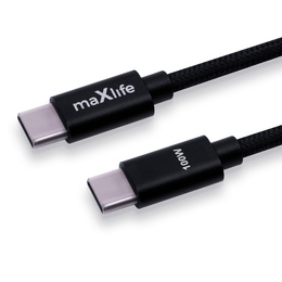 Maxlife kábel MXUC-12 USB-C - USB-C 1,0 m 100W, čierny