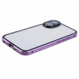 Puzdro pre iPhone 16, Magnetic Dual Glass, fialové
