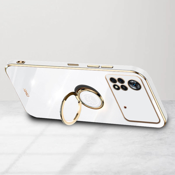 Obal na mobil pre Xiaomi Poco M4 Pro 4G, Electro Ring, biele