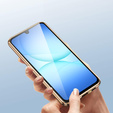 Puzdro pre Samsung Galaxy A17 5G, magnetické dvojité sklo, priehľadné so zlatými stranami