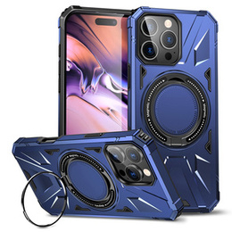 Puzdro pre iPhone 16 Pro Max, pancierované so stojanom a rukoväťou, modré