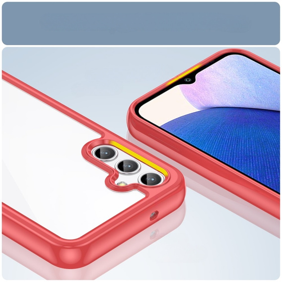 Obal na mobil pre Samsung Galaxy A14 4G/5G, Fusion Hybrid, transparentné / červené
