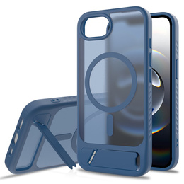 Puzdro pre iPhone 16E, Kickstand Matt Case, pre MagSafe, modré