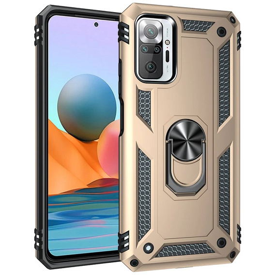 Pancierované obal na mobil pre Xiaomi Redmi Note 10 Pro, Nox Case Ring, zlaté