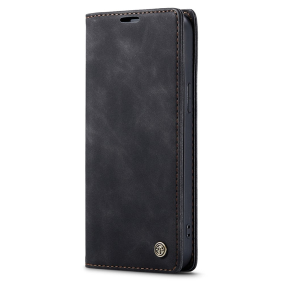 CASEME puzdro pre iPhone 14 Pro, Leather Wallet Case, čierne